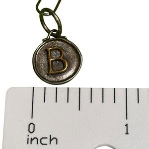 Waxing Poetic Camp Charm Initial B Pendant Sterling Silver 925 Brass Mixed Metal